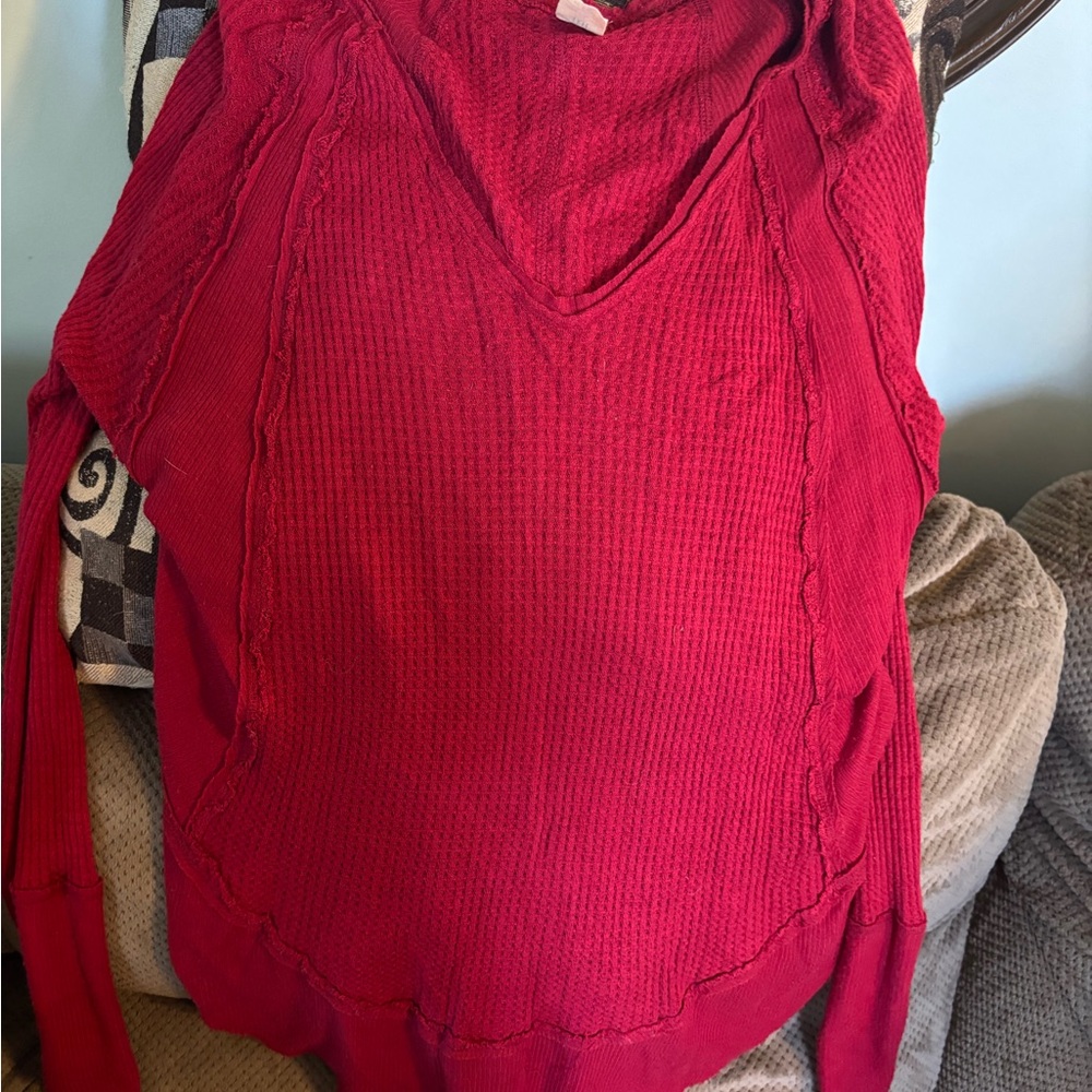 We The Free Red Knit Top